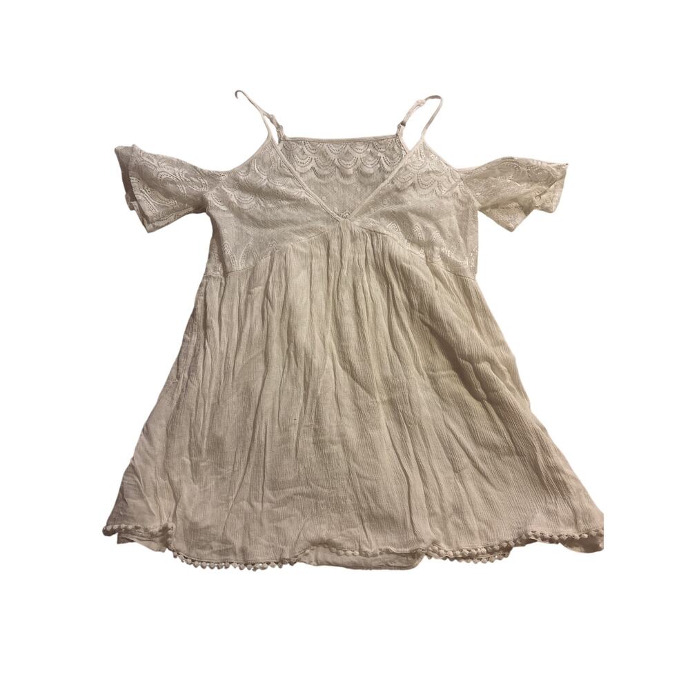 Misguided size 10 lace adjustable strap cold shoulder top or mini dress